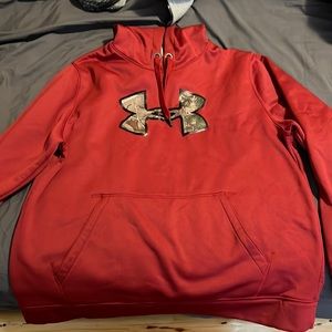 Deep red under armor hoodie